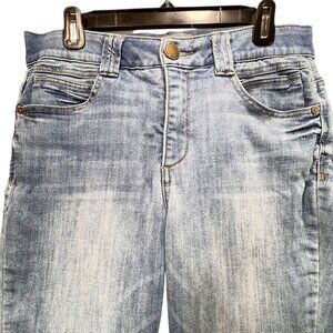 Democracy Blue Jeans Ab Technology Stretch Denim Womens Sz 10 Pockets